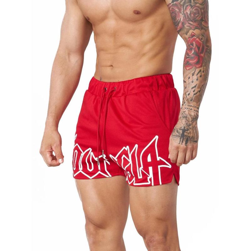 Youngla Summer New Sports and Fitness Shorts Mesh Quick-Drying Breathable Basketball Training Shorts Casual Beach Pants