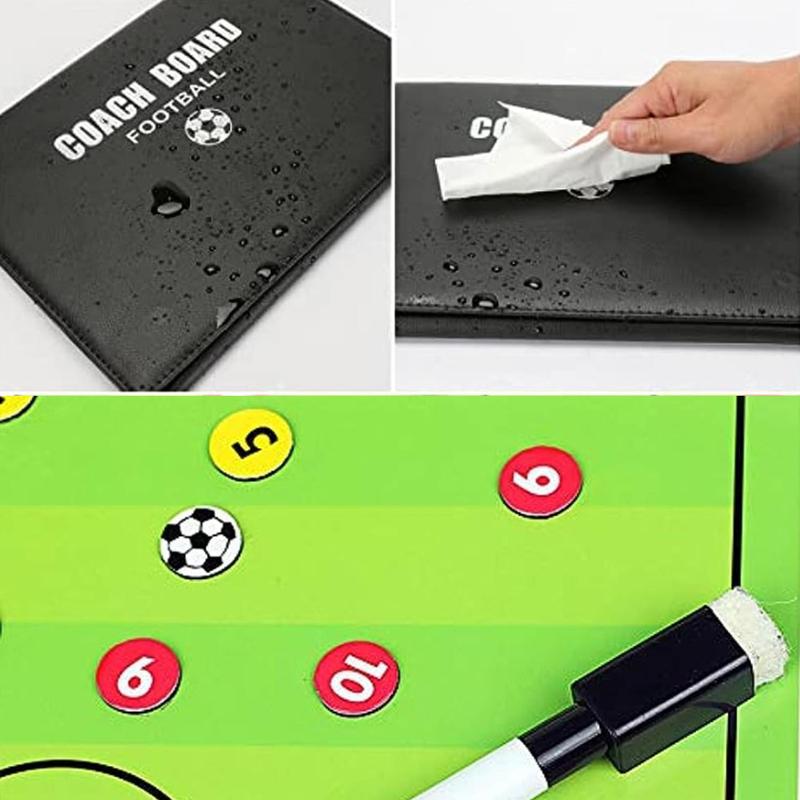 Portable Football Marker Board, 1 Set Magnetic Foldable Football Coaching Board Kit Including  Magnetic Board, Marker Pen & Zipper Bag, Soccer Training Coach Board, Football Auxiliary Equipment