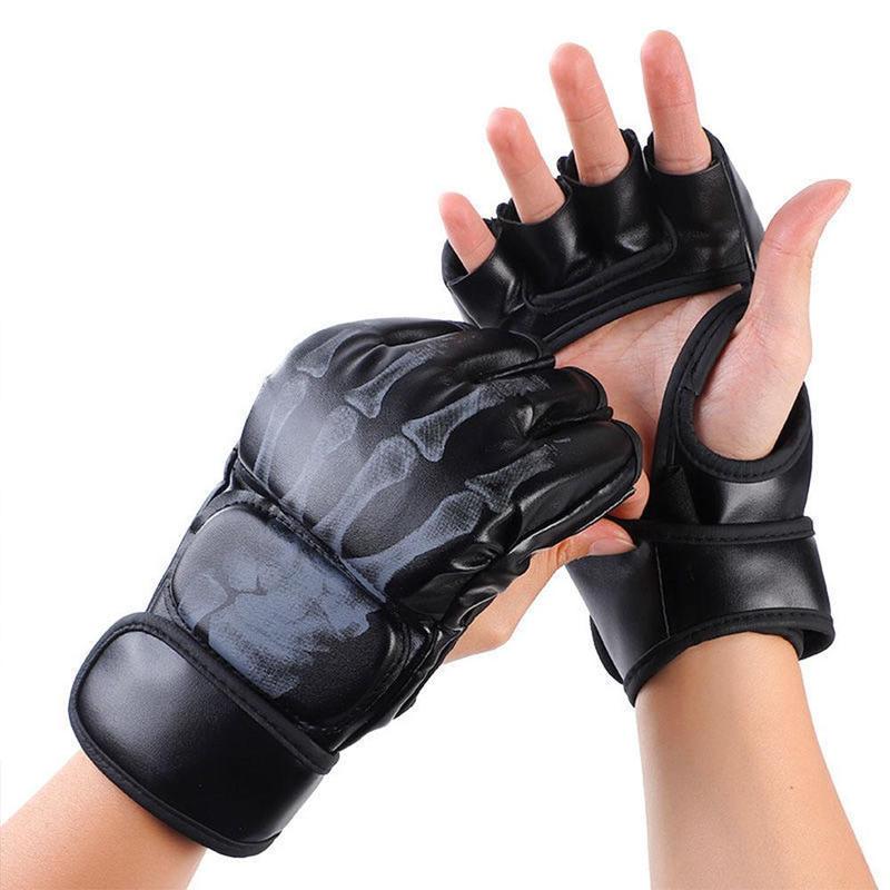 Boxing Gloves (1 Pair), Half Finger Boxing Gloves, Thickened Adult Gloves, Professional Boxing Gloves for Men & Women