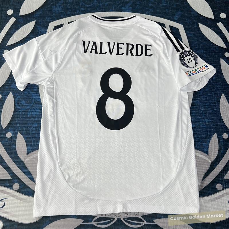 Soccer Jersey Fans Version Home kit VALVERDE #8 White Short Sleeves 2425