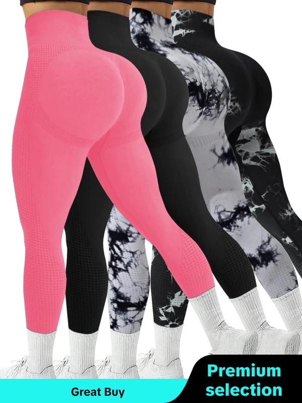 Women's Tie Dye Print High Waist Sports Leggings, Casual Comfy Breathable Seamless Tummy Control Skinny Pants for Yoga Gym Workout Running, Ladies Sportswear for All Seasons, Gym Outfits Women, Fall Outfits, Fallfreshness