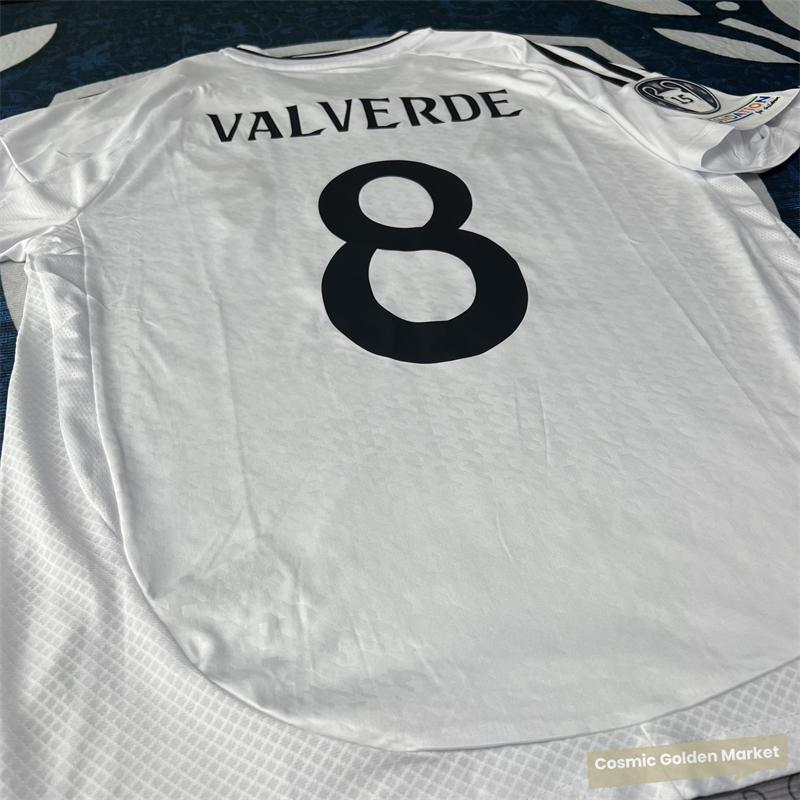 Soccer Jersey Fans Version Home kit VALVERDE #8 White Short Sleeves 2425