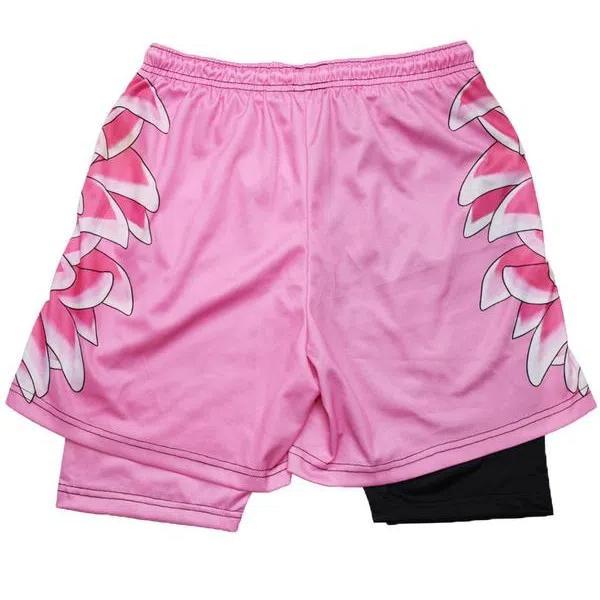 Men's Colorblock & Cartoon Print Drawstring Waist 2 IN 1 Sports Shorts, Regular Fit Sporty Pocket Quick Drying BreathableÂ Track Shorts, Men's Sports Shorts for Summer14