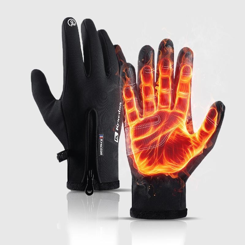 Winter Windproof Gloves Outdoor Sports Ski -Touchscreen Compatible Thermal Gloves for Men and Women - made of Nylon, Cotton