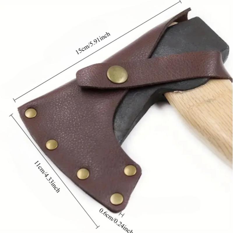 Leather Axe Handle Cover Without Axe, Axe Head and Handle Protector Cover, Lightweight Portable PU Leather Axe Sheath for Camping, Outdoor Work