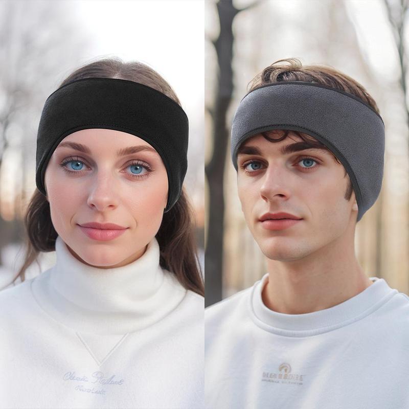 Polar Fleece Ear Muff, 2 Counts Winter Essentials Warm Ear Protection Headband, Outdoor Running Headband for Men & Women, Christmas Gift