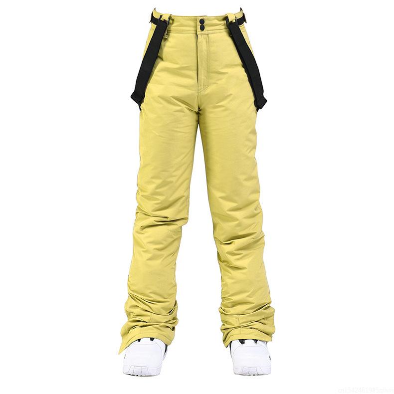 Men Women Ski Pants Windproof Waterproof Winter Thicken Snow Pants Outdoor Sports Snowboarding Breathable Strap Trousers Unisex