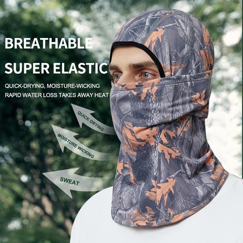 Camouflage Printed Balaclava Face Mask, Breathable Face Cover for Outdoor Sports, Motorcycle Face Covers