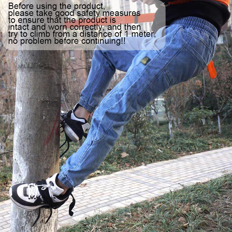 Tree Climbing Tools Set, 2 Climbing Equipment & 2 Elastic Strap, Elastic Strap & Climbing Grip Set, Non-slip Special Climbing Stairs Pole Spikes for Boots