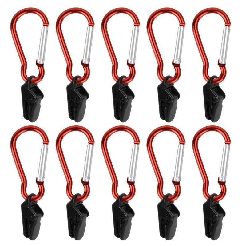 Tent Clip with Carabiner, Windproof Plastic Awning Clamp, Outdoor Heavy Duty Tarp Clip, Camping Hiking Canopy Clip, Camping & Hiking Equipment