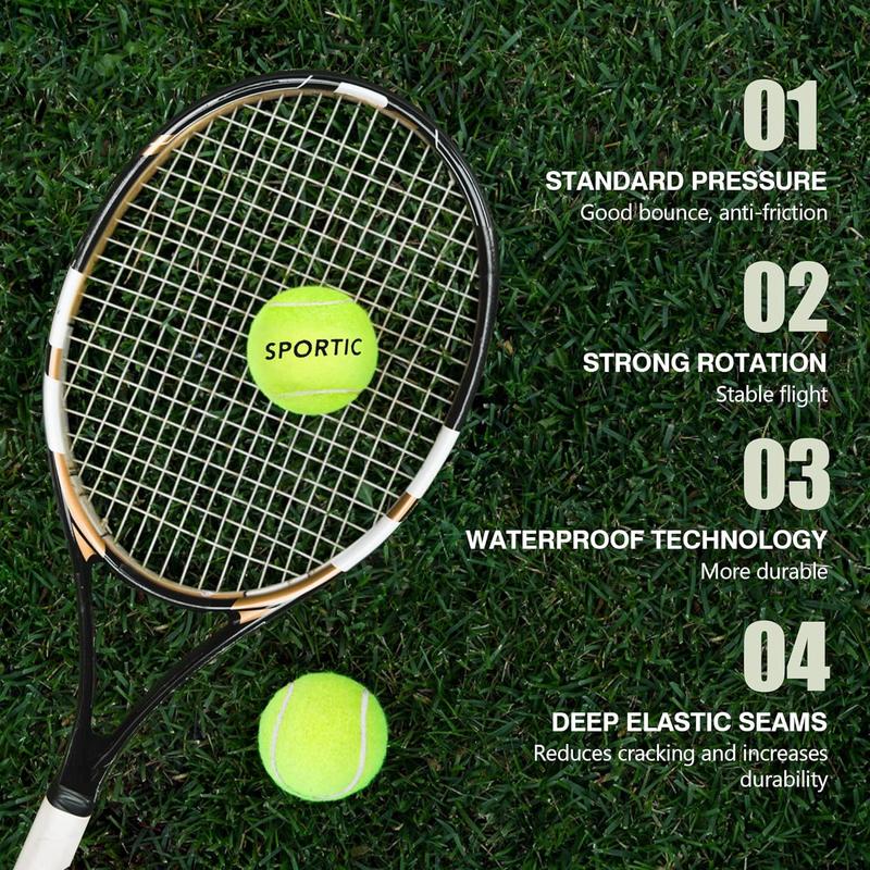 SPORTIC Tennis Balls ，Duty Felt Pressurized with Mesh Bag for 36PC -High Bounce Training Exercise Tennis Balls for Beginners & Pet Dog Playing Balls