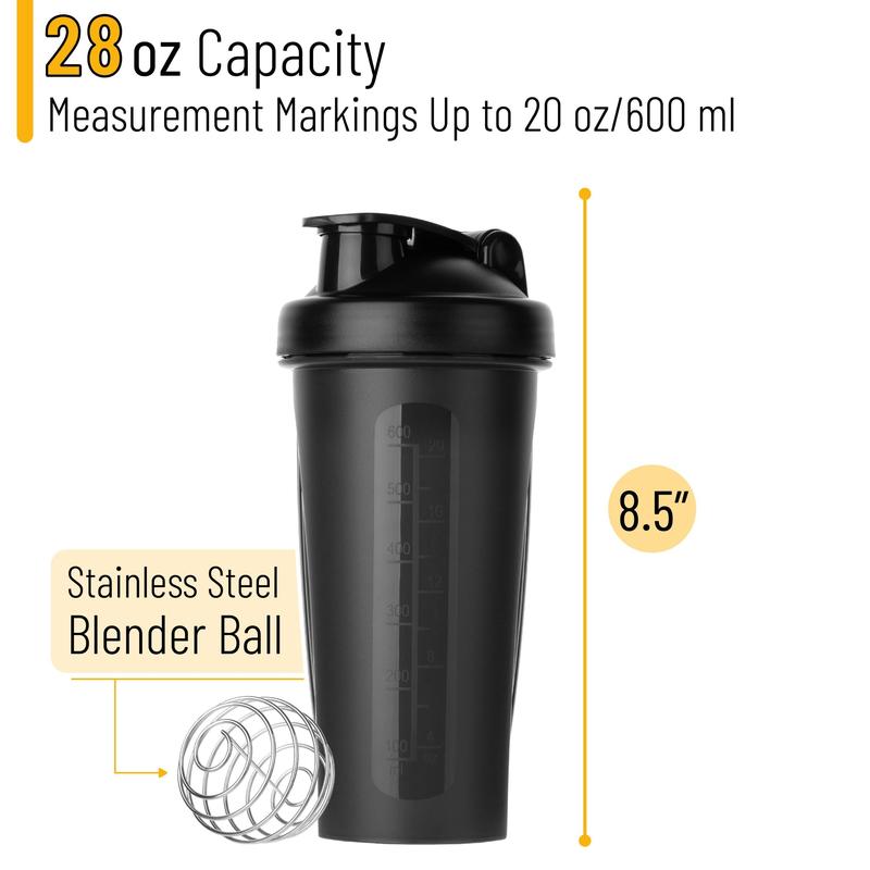 1 Pcs 20oz Shaker Bottle Work Out BPA & Phthalate-free, Leakproof Shaker Cup. Solid Screw lid Cup Bottles Dishwasher Safe for Protein Mixes