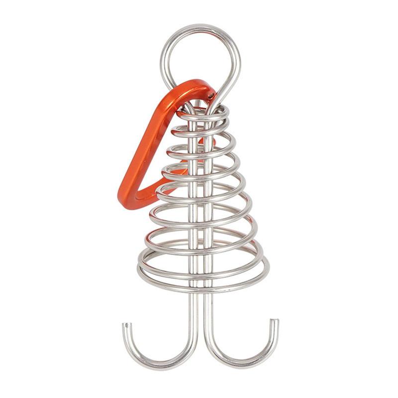 Deck Anchor Peg with Spring Hook, 3 Counts Portable Wind Rope Anchor, Windproof Tent Peg, Tent Accessories for Camping & Hiking