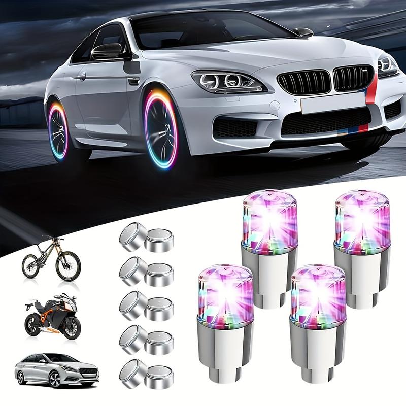 4pcs Battery-Powered Spinner Wheel Lights for Bikes - Easy Install, Durable PVC, Perfect for Outdoor Leisure