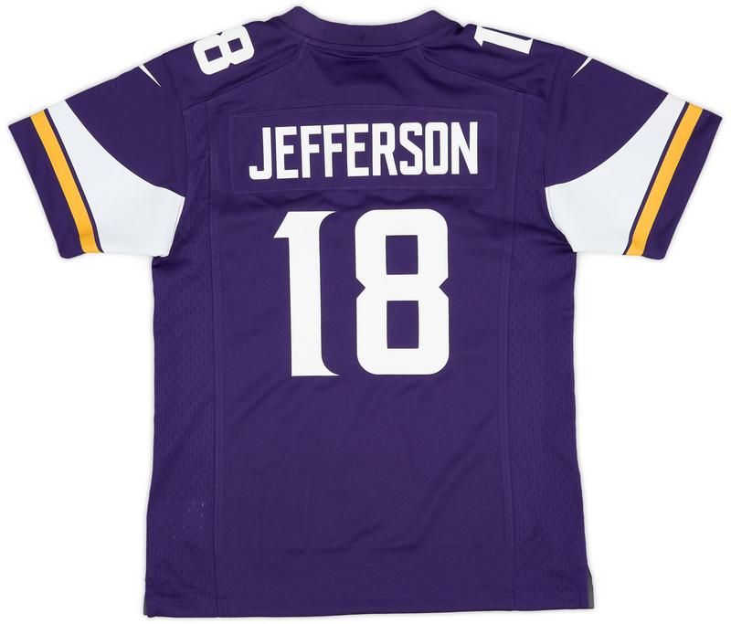 Justin Jefferson 18 Purple Game Jersey Football Jersey Shirt, Football Shirt American Football Jersey Special Gift For Football Lovers, Custom Football Jersey For Team, Family. Great Gift.