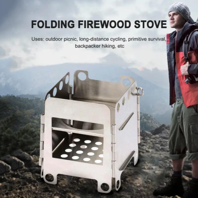 Outdoor Camping Stove, Portable Folding Wood Stove, Collapsible Camping Cooking Stove, Camping Kitchenware for Outdoor Picnic, Hunting, Camping Gadgets 2024, Camping Gear, Camping Accessories Camping Essentials, Camping Must Haves, Christmas Gift