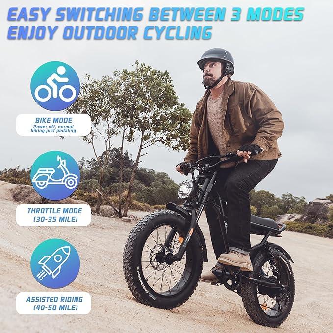 DRIFT.SLIDE 1500W Peak Power Electric Bike for Adults, 28 MPH 60 Miles Electric Moped Style Bike, 48V 20.8 Ah UL 2849 Removable Battery, 7 Speed 20