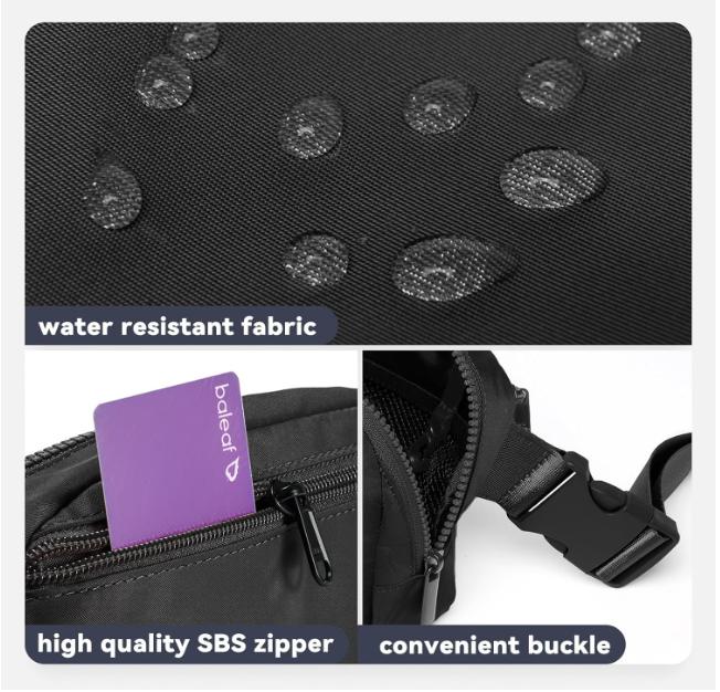 [BLACK FRIDAY SALES]baleaf Adjustable Strap Crossbody Belt Bag Partition Storage Bag Water resistant Fanny Pack Hiking Workout Running Backpack