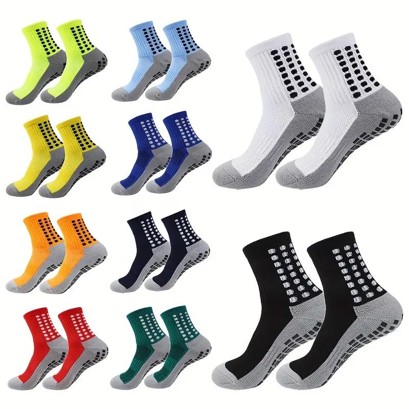 3pairs set Men's Non-Slip Sports Socks With Towel Bottom For Football Basketball Running