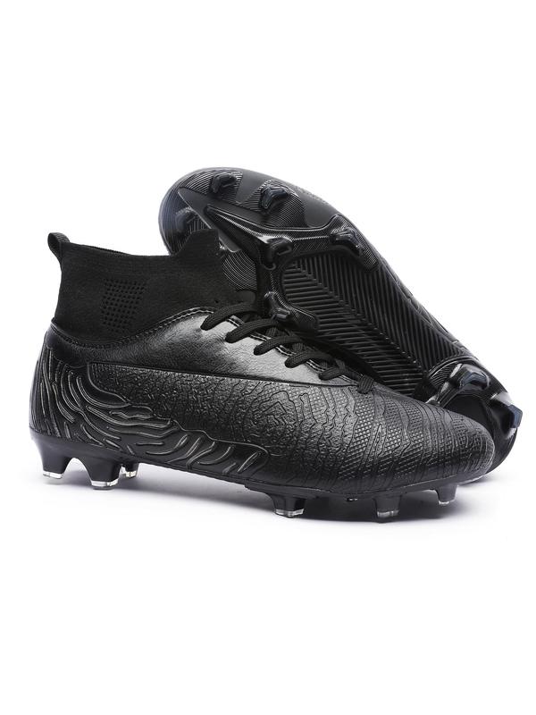 Men's Colorblock High Top Football Shoes, Sporty Lace Up Soccer Shoes, Football Cleats, Training Shoes for Outdoor, Sports Footwear for All Seasons