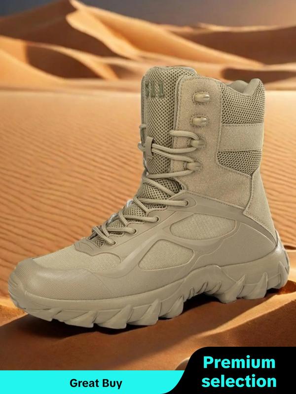 Men's Outdoor Hiking Boots, Lightweight Wear-resistant Military Boots, Comfortable High Top Shoes for Outdoor Activities