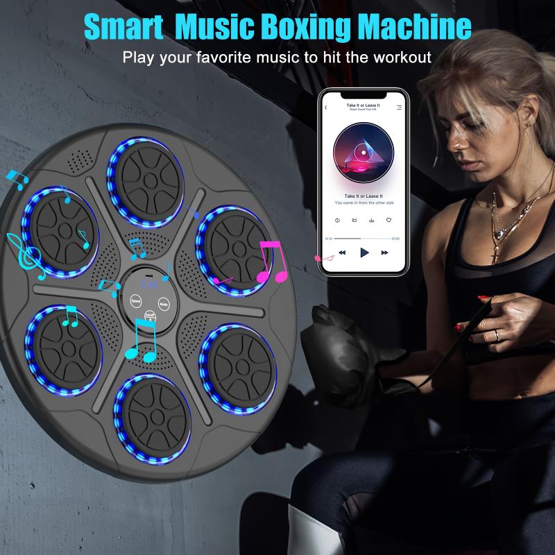 2024 New Music Boxing Machine With Two Pairs Of Gloves, Upgraded 2.0 Smart Music Boxing Parent-Child Games, Wall-Mounted Exercise Equipment For Home