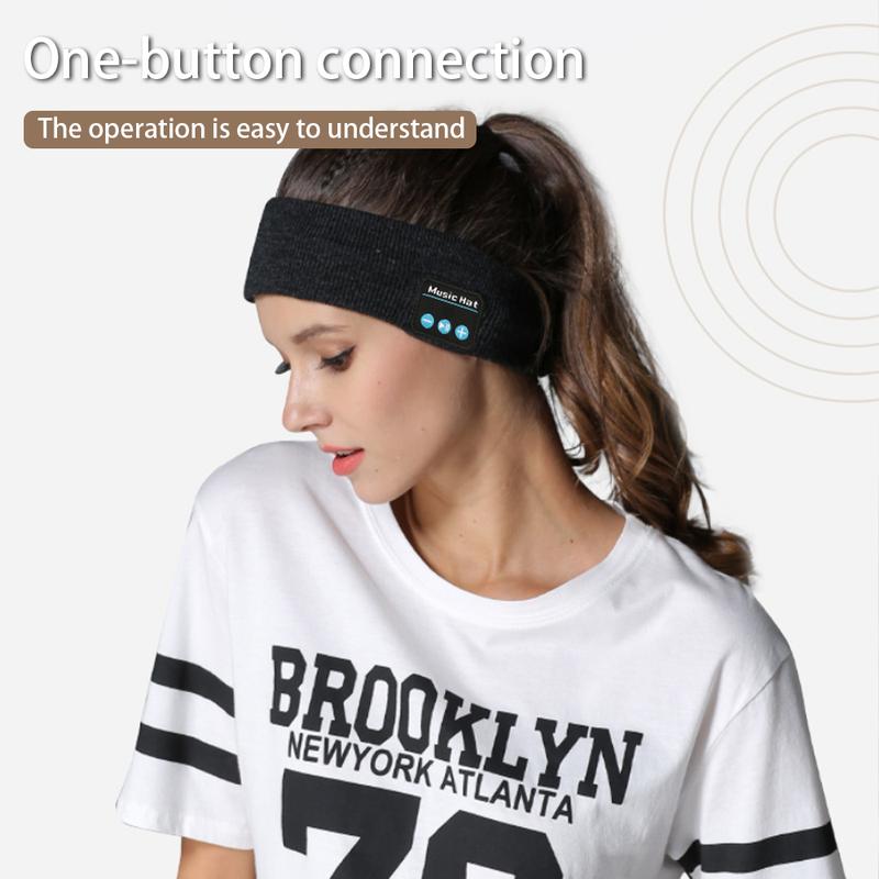 Sports Bluetooth Headband - Sweat Absorbent & Breathable - Washable - Bluetooth One Click Link for Fitness and Exercise