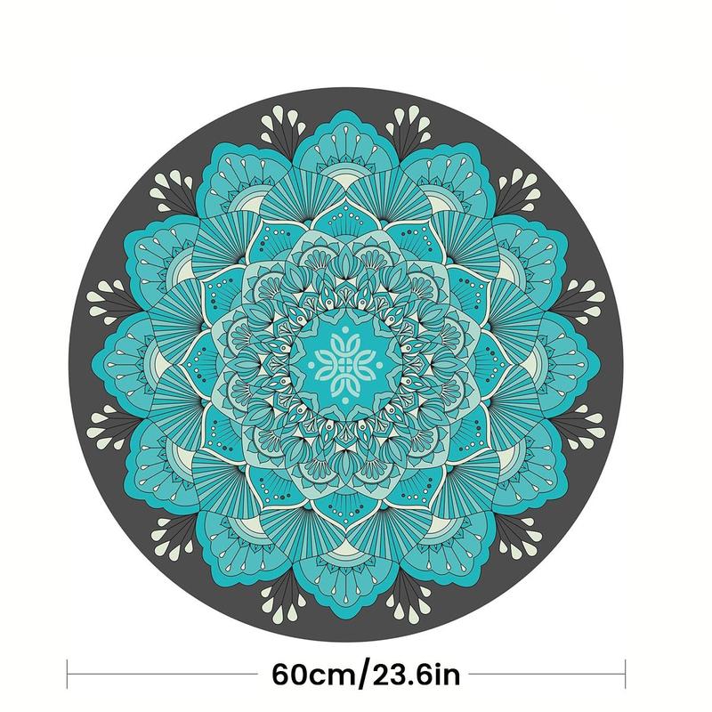 Round Yoga Mat, Non-slip Meditation Cushion, Mandala Pattern Yoga Mat for Home Gym Workout, Yoga & Pilates Equipment