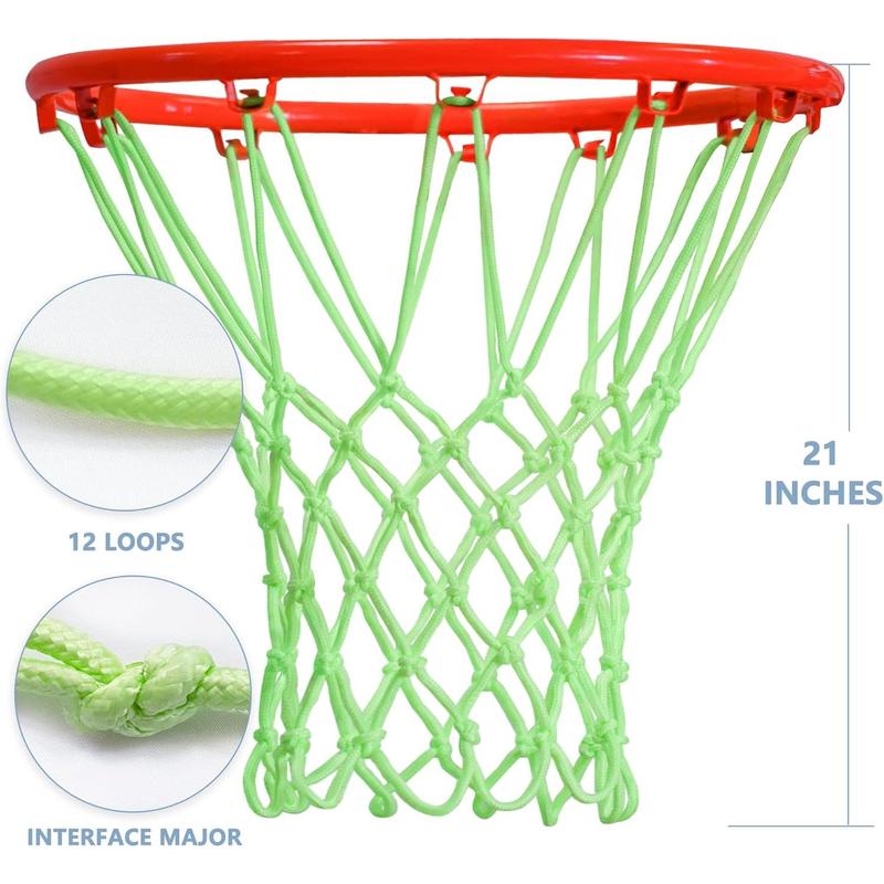 Basketball Net Outdoor, 2024 Upgrade Basketball Net, All Weather Anti Whip Basketball Net Replacement -12 Loops