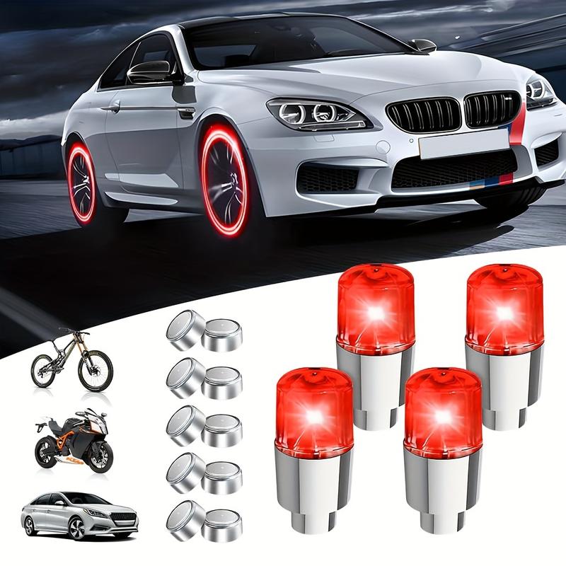 4pcs Battery-Powered Spinner Wheel Lights for Bikes - Easy Install, Durable PVC, Perfect for Outdoor Leisure