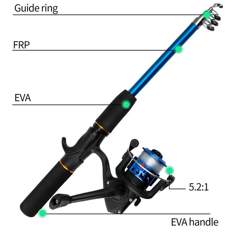 Fishing Rod & Reel Set, Fishing Rod & Reel & Fishing Line & Fishing Lure & Fishing Hook & Fishing Bag Set, Fishing Accessories for Outdoor Fishing