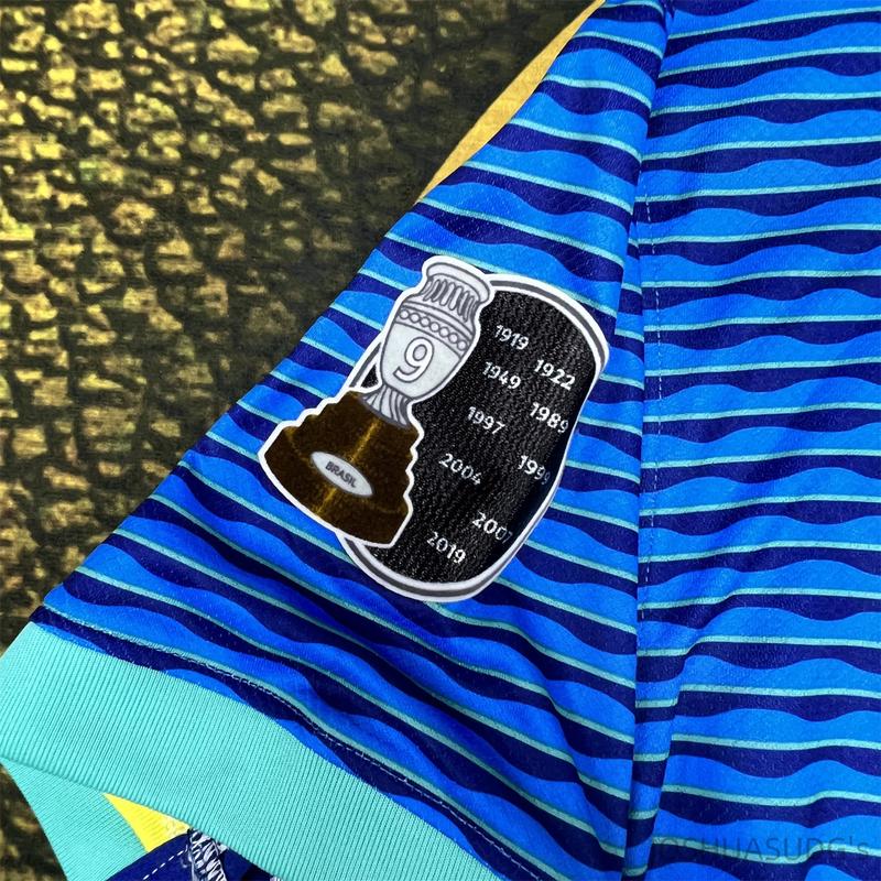 2024 Copa America Brazil Away Neymar JR No.10 blue Short Sleeve Football Jersey