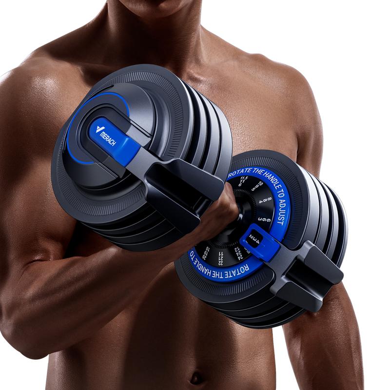 MERACH Adjustable Dumbbell 2-24kg 3in1 Barbell Kettlebell