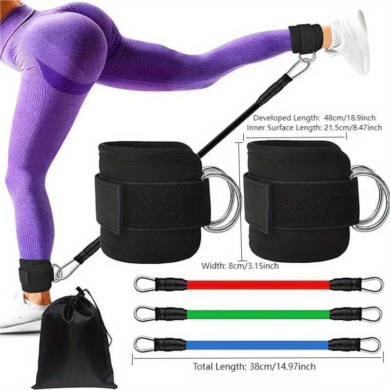 Resistance Band With Ankle Strap, 6 Counts set Hip Lift Ankle Resistance Band, Elastic Trainer, Shaping Equipment For Home Gym, Christmas Gift