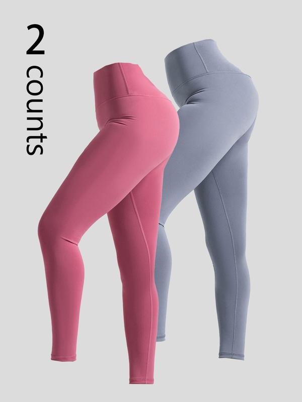 Women's Solid High Waist Sports Leggings, Sporty Breathable Comfortable Skinny Pants, High Stretch Yoga Leggings, Ladies Sportswear for Indoor Outdoor Wear