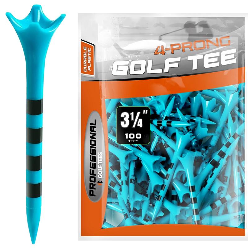 Low Friction & Resistance 4 Prongs Plastic Golf Tees - 100 Pack (2-3 4