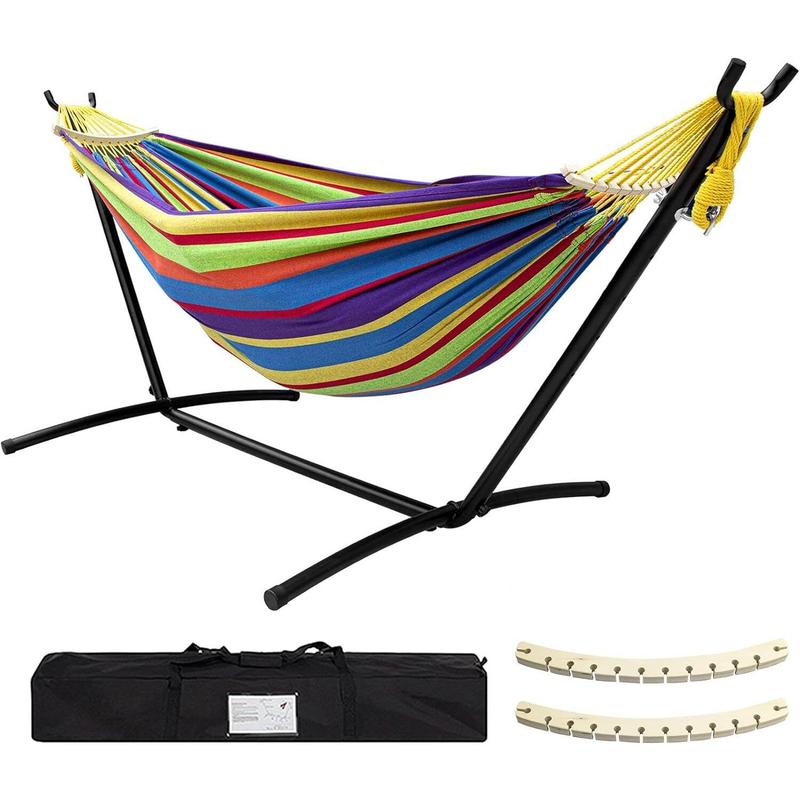 Double Hammock with Stand Included 450Lb Capacity Steel Stand, Premium Carry Bag