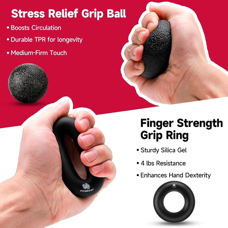 [BLACK FRIDAY DEAL] Hand Grip Strengthener Workout Kit (5 Pack), 2 Forearm Grip Adjustable Resistance Hand Gripper