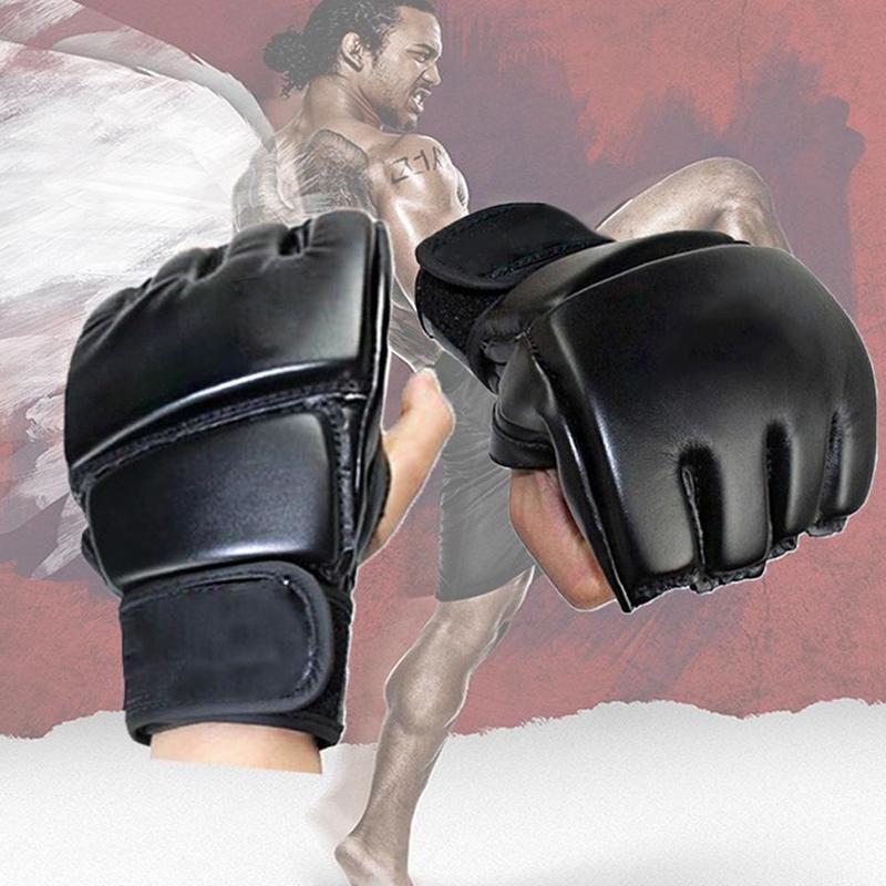 1 Pair Unisex Martial Arts Gloves, Half Finger Boxing Gloves For Punching, Sports Protective Gear For Men And Women