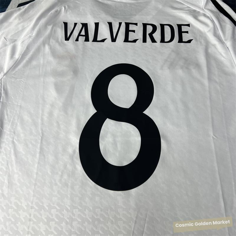 Soccer Jersey Fans Version Home kit VALVERDE #8 White Short Sleeves 2425