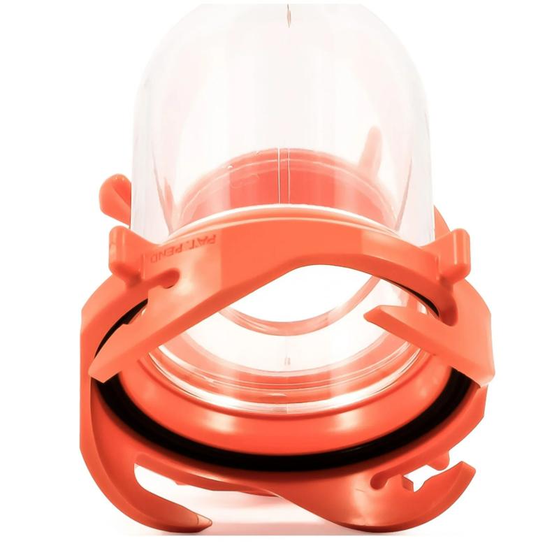 RhinoFLEX Swivel Camper RV Sewer Fitting | Features Swivel Lug and Bayonet Fitting | Clear & Orange (39858)