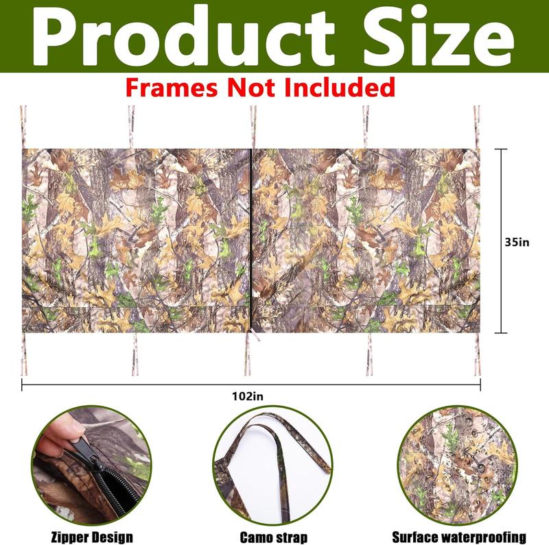 Hunting Tree Stand Blinds-Treestand Camo Blind Cover- Hunting Camouflage Ground Blinds with Zipper for Hunting Deer, Turkey (Frames Not Included)