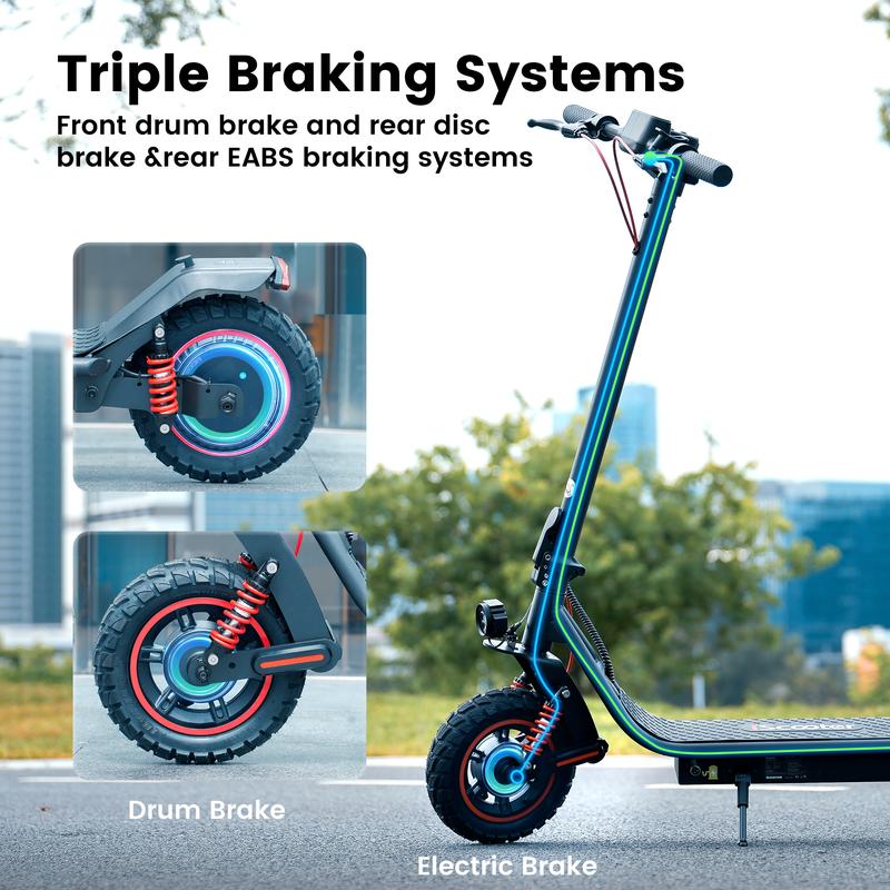 i10 Pro Electric Scooter Adults, 28 Mph Top Speed, 37 Miles Long Range, 800W Motor E-Scooter, 10