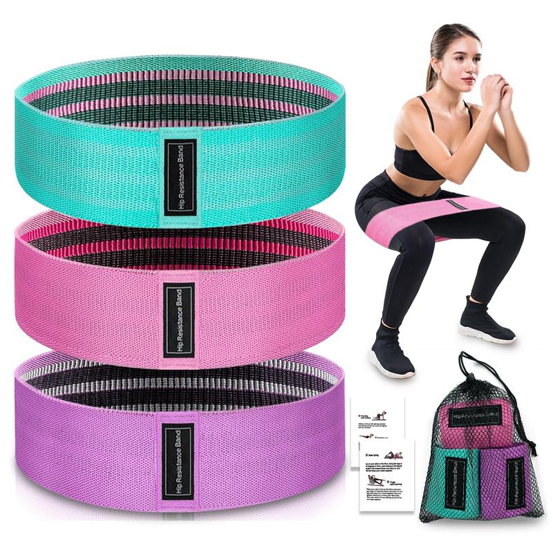 Workout Resistance Band, 3 Counts set Hip Circle Band, Elastic Band for Squat, Yoga Resistance Band, Fitness Equipment for Home Gym