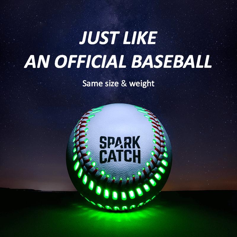 Spark Catch Baseball (Neon Green) dark baseball