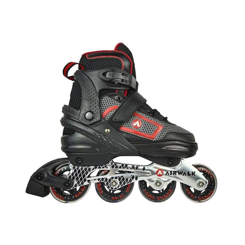 Airwalk Adults Men Women Adjustable Inline Skates ABEC-7 Bearing, Red, 8-9.5