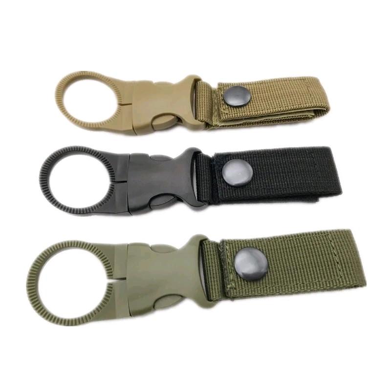 Webbing Buckle Hook Water Bottle Holder Clip Outdoor Military Nylon EDC Climb Carabiner Belt Backpack Hanger Camp