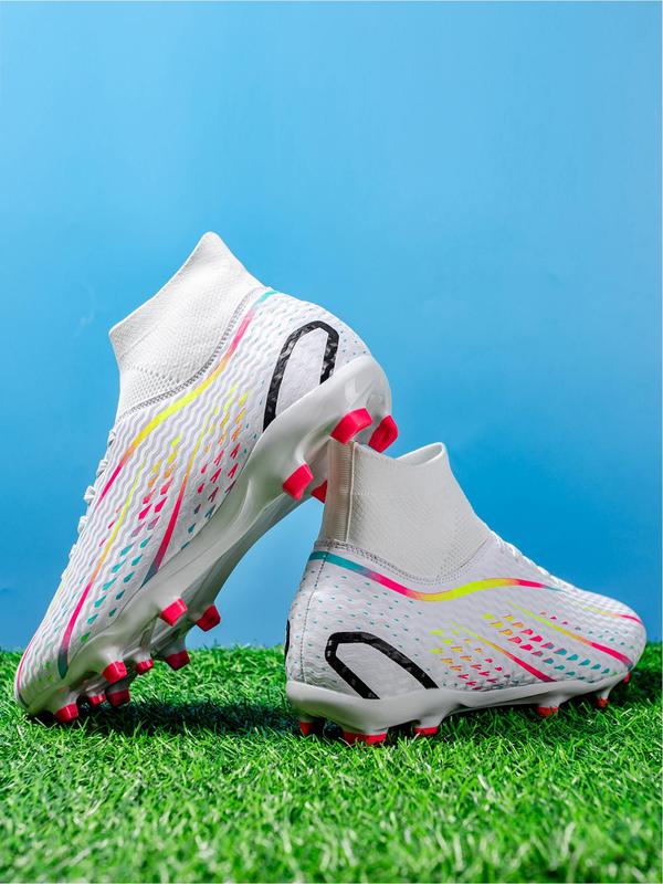 Women's Professional Football Shoes, High Top Lace Up Soccer Shoes, Outdoor Football Cleats, Ag Fg Long Nail Shoes, Training & Competition Shoes