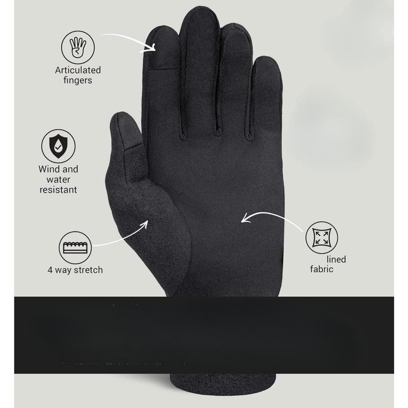 Running Glove Liners - Thermal Winter Gloves for Men - Ski Glove Liners - Men's Winter Gloves for Cold Weather