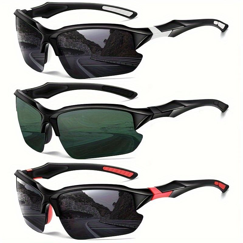 3pcs Polarized Sports Wraparound Glasses - Impact-Resistant PC Frame, Anti-Glare Lens, Windproof, Sweatproof, and UV Protection for Cycling, Baseball, Running, Fishing, Golf, and Driving